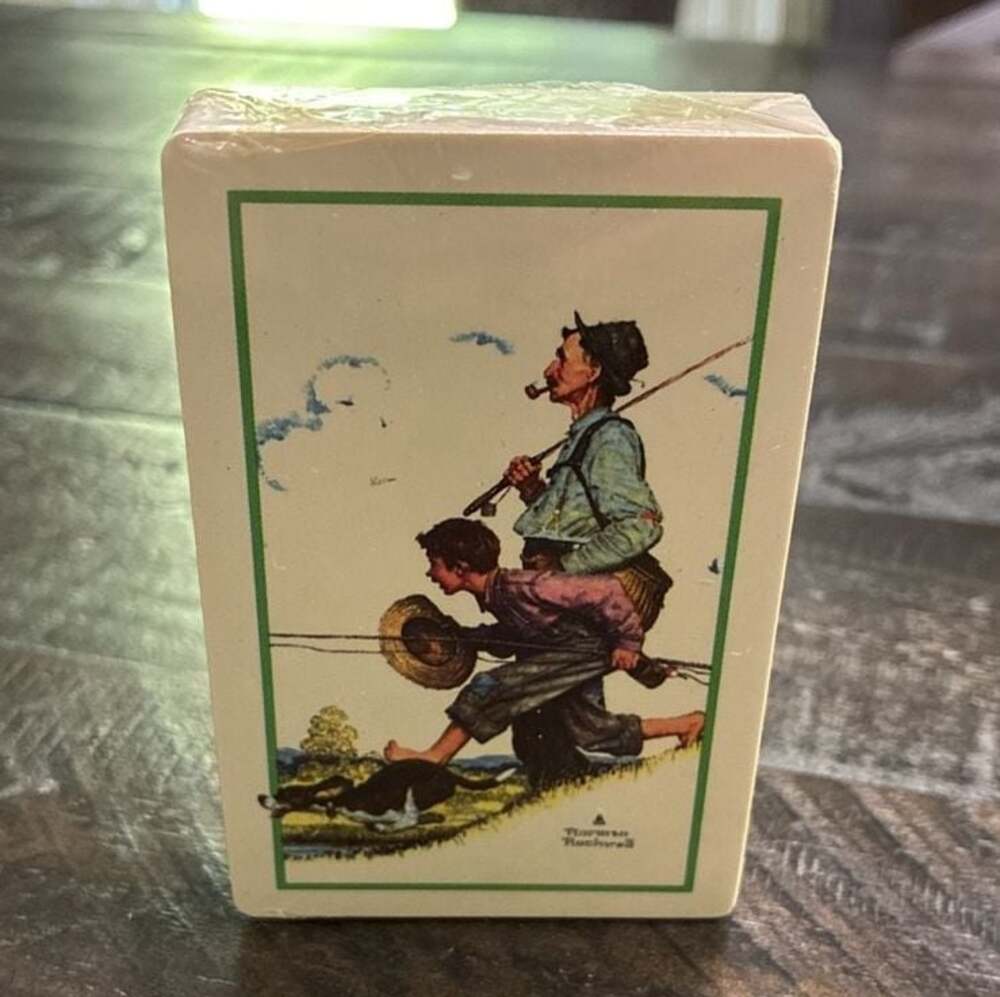 Vintage Trump Playing Cards Norman Rockwell 'Going Fishing' Deck
